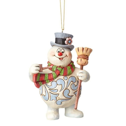 Jim Shore Frosty The Snowman Collection - Frosty with Broom Hanging Ornament