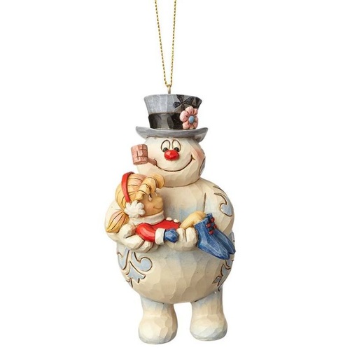 Jim Shore Frosty The Snowman Collection - Frosty Holding Karen Hanging Ornament