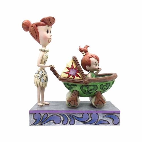 Jim Shore The Flintstones Collection - Wilma With Pebbles In Baby Car - Bedrock Buggy