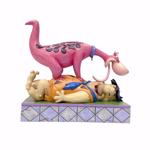 Jim Shore The Flintstones Collection - Dino Jumping On Fred - Prehistoric Man's Best Friend