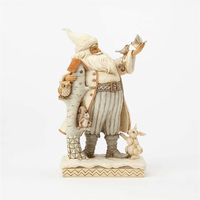 Heartwood Creek Santa Collection - White Woodland Santa with Birch House