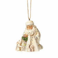 Heartwood Creek White Woodland - Santa With Baby Jesus Hanging Ornament