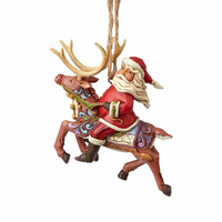 Heartwood Creek Classic - Santa Riding Reindeer Hanging Ornament