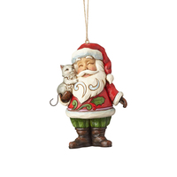 Heartwood Creek Classic - Santa with Cat Hanging Ornament