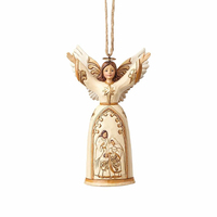 Heartwood Creek Classic - Ivory and Gold Nativity Angel Hanging Ornament