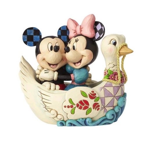 PRE PRODUCTION SAMPLE - Jim Shore Disney Traditions - Mickey & Minnie Mouse In Swan - Lovebirds