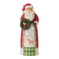 Jim Shore Heartwood Creek - Santa Holding Wreath Statue