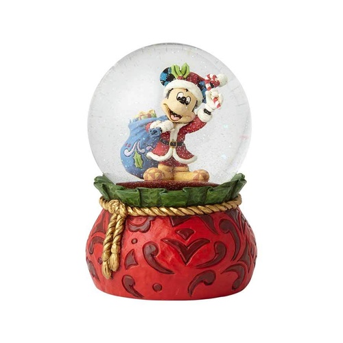 PRE PRODUCTION SAMPLE - Jim Shore Disney Traditions Water Ball - Mickey Mouse Santa - Bringing Holiday Cheer