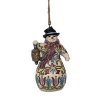 Jim Shore Heartwood Creek Victorian - Snowman with Lantern Hanging Ornament