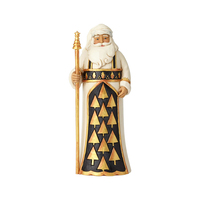 Jim Shore Heartwood Creek Black & Gold - Santa with Staff