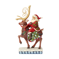 Heartwood Creek Classic - Santa Riding Reindeer - Dreams Delivered