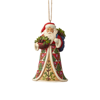 Heartwood Creek Classic - Pinecone Santa with Basket Hanging Ornament