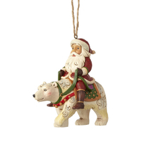 Heartwood Creek Classic - Santa Riding a Polar Bear Hanging Ornament