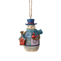 Heartwood Creek Classic - Mini Snowman with Birdhouse Hanging Ornament