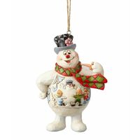 Frosty The Snowman By Jim Shore - Frosty Scene on Belly Hanging Ornament