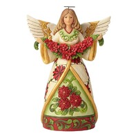 Jim Shore Heartwood Creek - Angel With Poinsettia Garland