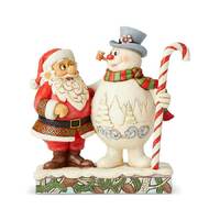 Frosty the Snowman by Jim Shore - Santa & Frosty with Candy Cane