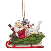 Frosty the Snowman by Jim Shore - Santa And Frosty In Sleigh