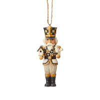 Jim Shore Heartwood Creek Black & Gold - Nutcracker Hanging Ornament 