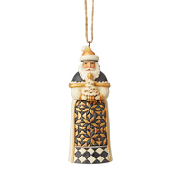 Heartwood Creek Black And Gold - Santa Hanging Ornament 