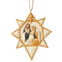 Jim Shore Heartwood Creek Black & Gold - Nativity Star Hanging Ornament 