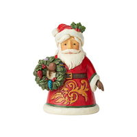 Jim Shore Heartwood Creek - Santa with Wreath Mini Figurine