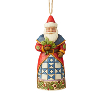 Jim Shore Heartwood Creek - Santa with Holly Hanging Ornament