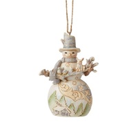 Jim Shore Heartwood Creek White Woodland - Snowman with Animals Hanging Ornament