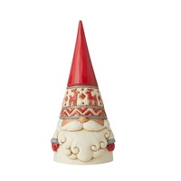 Jim Shore Heartwood Creek Nordic Noel - Red Reindeer Hat Gnome