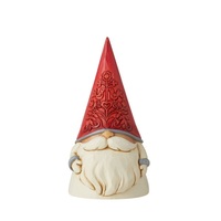 Jim Shore Heartwood Creek Nordic Noel - Red Floral Hat Gnome