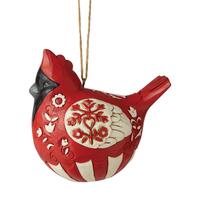 Jim Shore Heartwood Creek Nordic Noel - Cardinal Hanging Ornament