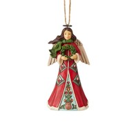 Jim Shore Heartwood Creek - Red & Green Angel Hanging Ornament