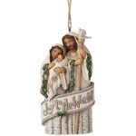 Jim Shore Heartwood Creek White Woodland - Holy Family Hanging Ornament