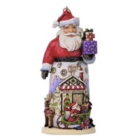 UNBOXED - Jim Shore Heartwood Creek - Santa With Toy Shop Hanging Ornament