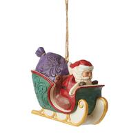 Jim Shore Heartwood Creek Twas The night - Santa in Sleigh Hanging Ornament