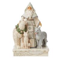 Jim Shore Heartwood Creek White Woodland - Santa with Animals Statue