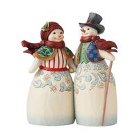 Jim Shore Heartwood Creek - Snowman Couple Holding Hands