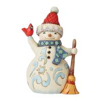 Jim Shore Heartwood Creek - Snowman Holding Cardinal Pint Sized