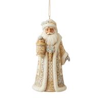 PRE PRODUCTION SAMPLE - Jim Shore Heartwood Creek Holiday Lustre - Santa with Lantern Hanging Ornament