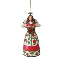 Jim Shore Heartwood Creek - Christmas Floral Angel Hanging Ornament