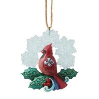 Jim Shore Heartwood Creek Winter Wonderland - Cardinal with Snowflake Hanging Ornament