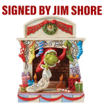 Dr Seuss The Grinch by Jim Shore - Grinch Peaking out of Fireplace (Signed by Jim Shore)