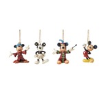 Jim Shore Disney Traditions - Mickey Through the Years Hanging Ornaments Set of 4