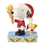 Peanuts by Jim Shore - Snoopy and Woodstock Bell Ringing Santas