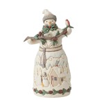 Jim Shore Heartwood Creek White Woodland - Snowman with Pine Garland