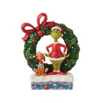 Dr Seuss The Grinch by Jim Shore - Grinch & Max in Wreath Light Up Figurine