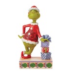 Dr Seuss The Grinch by Jim Shore - Grinch Leaning on Stacked Gifts