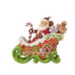 Jim Shore Heartwood Creek Gingerbread Christmas - Santa in LED Gingerbread Sleigh