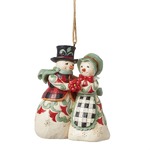 Jim Shore Heartwood Creek Highland Glen - Mr & Mrs Snowman Hanging Ornament