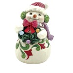 Jim Shore Heartwood Creek White Woodland - Snowman with Earmuffs Mini Figurine